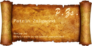 Petrin Zsigmond névjegykártya